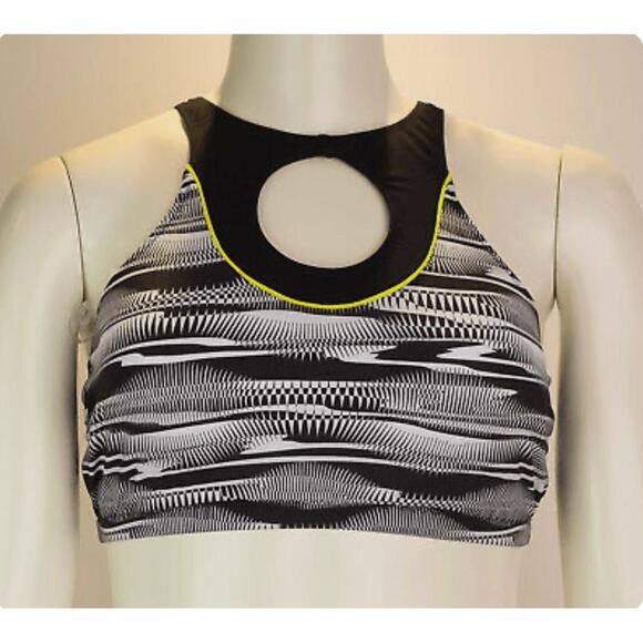 Profile By Gottex Other - Profile Sport By Gottex Sports Bra Women's Size LG Black White Geometric